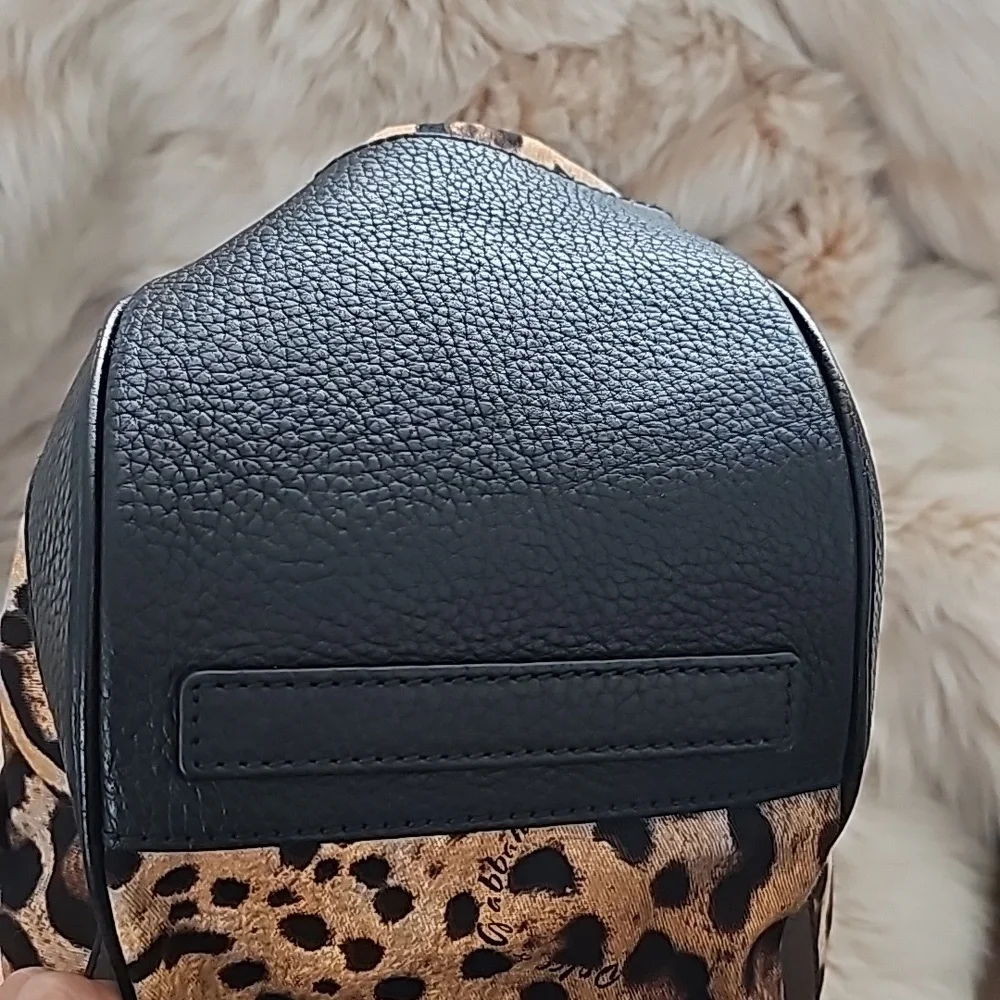 DOLCE & GABBANA Vintage Leather-Trimmed Printed Semi Shoulder Top Handle Bag - Picture 6 of 13